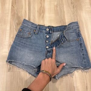 Levi's Blue Jean Shorts High-Waisted Cut-Off